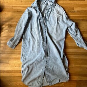 Zara Chambray Shirt Dress Size L